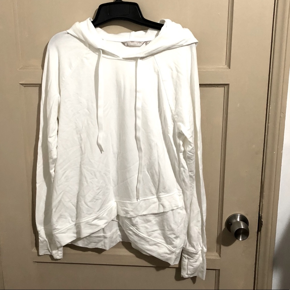 Athleta White crisscross Hoodie size M